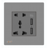 Prise SS1-Planum-Universal / 2USB-WL